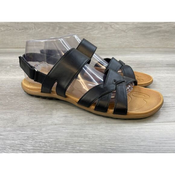 B.O.C. Croatan Women's Sandal Black Leather Slingback Casual Comfort 10 Shoes - Picture 1 of 11